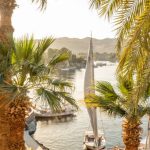 Beautiful sunset in Aswan, Egypt.