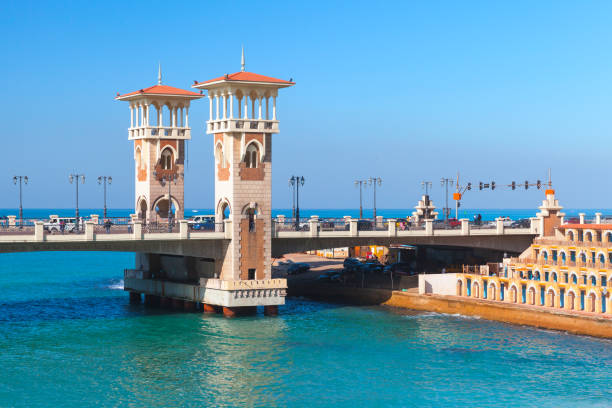 Stanley Bridge, popular landmark of Alexandria, Egypt