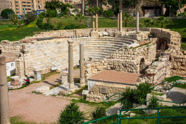 The Roman amphitheater of Alexandria that was discovered in 1960
