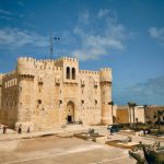 Frontyard of Qaitbay fort. Citadel of Qaitbay, Alexandria, Egypt