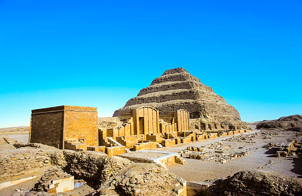 Pyramid of Djoser (Stepped pyramid), an archeological remain in the Saqqara necropolis, Egypt. UNESCO World Heritage