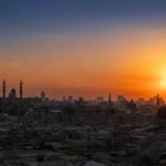 Beautiful sunset over Old Cairo, Egypt